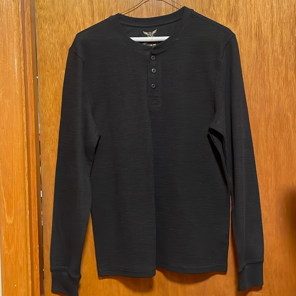 Faded Glory Men's Henley Style Long Sleeve Shirt Size Medium
